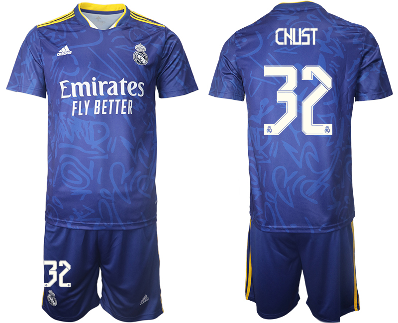 Men 2021-2022 Club Real Madrid away blue #32 Soccer Jersey